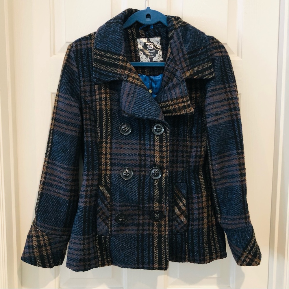 Plaid Pea Coat ✨